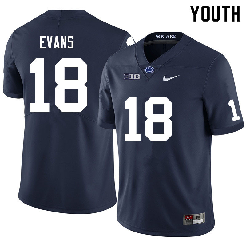 Youth #18 Omari Evans Penn State Nittany Lions College Football Jerseys Sale-Navy